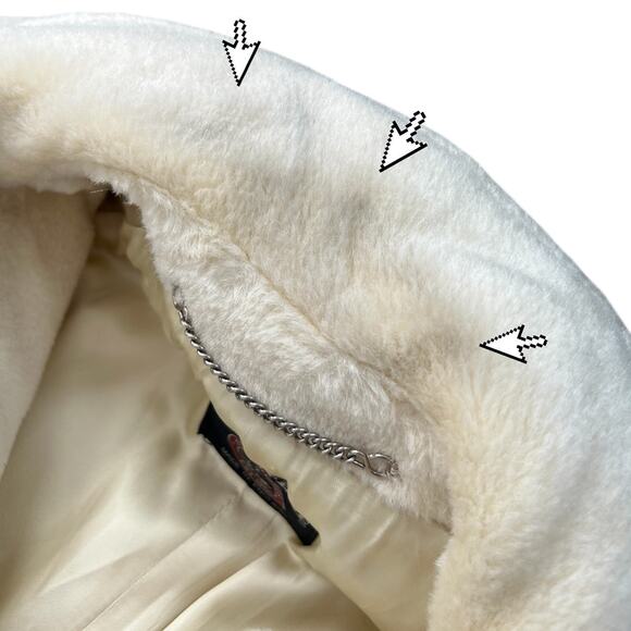 Vintage Invertere Cream 100% Alpaca Pile Trench Coat Satin Lined Women’s XL - Picture 9 of 13